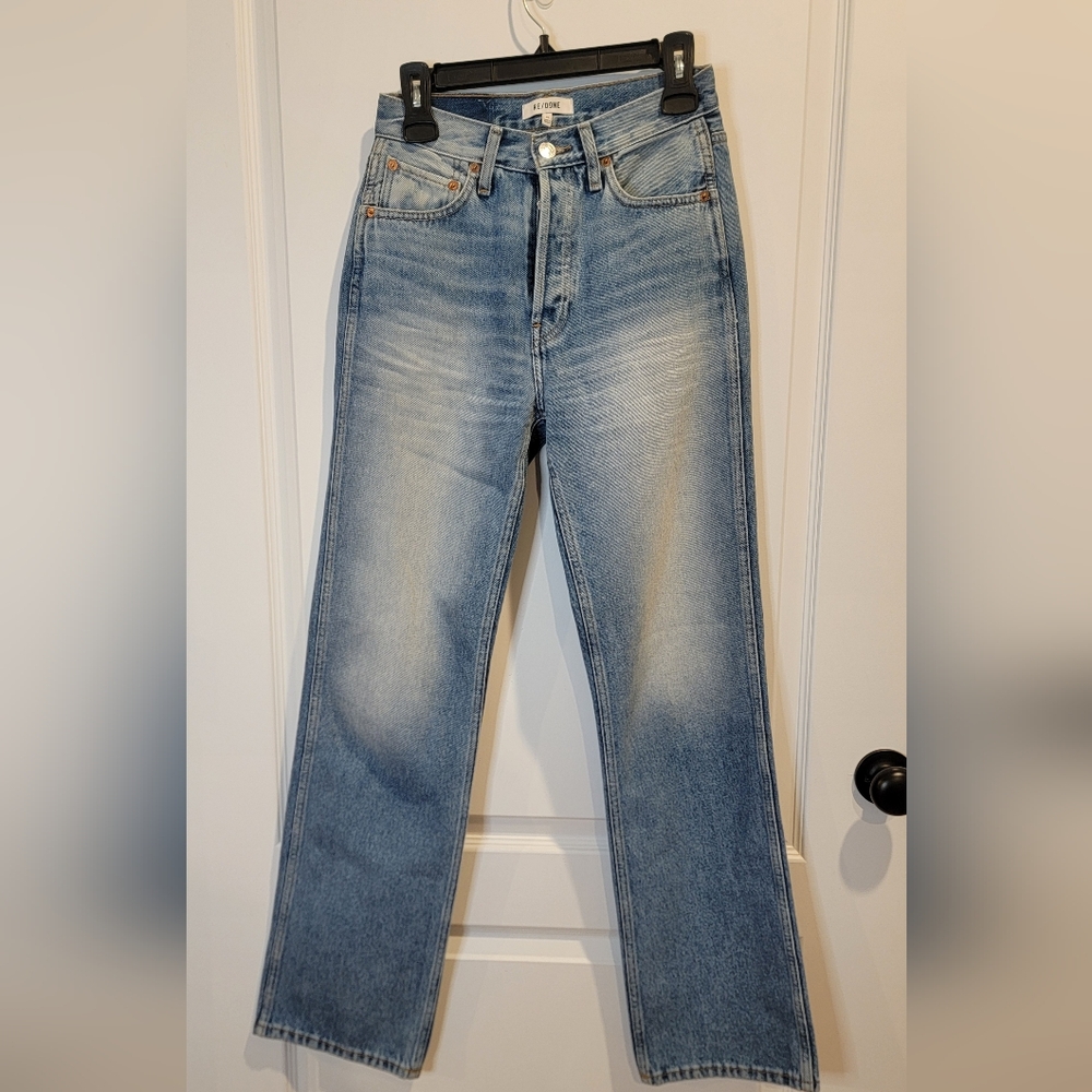 Re/Done 90's High Rise Straight, 25, Blue EUC!!